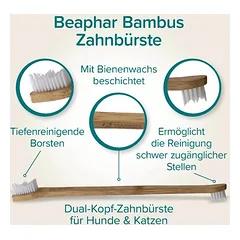 beaphar bambukinis dantų šepetėlis šunims, 1 vnt. — 3 nuotrauka