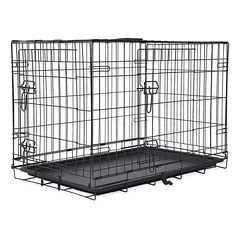 Dog Fantasy Wire Dog Crate Folding Double Door sulankstomas narvas šunims, 75x46x53 cm