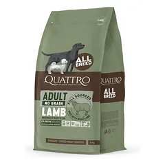 2 vnt. QUATTRO begrūdis su ėriena visų veislių suaugusių šunų pašaras monoproteinas, 3kg