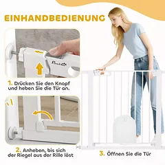 Reguliuojama naminių gyvūnų užtvara su mažomis durimis, plienas, plastikas, balta — 4 nuotrauka