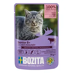 Bozita gabaliukai padaže Senior, drėgnas maistas katėms, ekonominė pakuotė 24 x 85 g — 4 nuotrauka