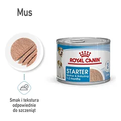 ROYAL CANIN Starter Mousse Mother & Babydog 24x195 g šlapio maisto - putėsiai, skirti nėščioms ir žindančioms kalėms bei šuniukams