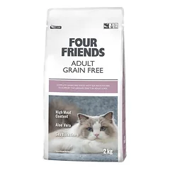 Four Friends Adult Grain Free begrūdis sausas maistas suaugusiems katėms su antiena, kalakutiena ir vištiena, 2 kg