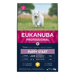 Eukanuba Dog Puppy Start All Chicken sausas maistas visų veislių šuniukams, 8 kg