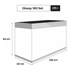 Aquael Glossy 215L LED D&N Pilkas (pristatymas 10d.d) — 2 nuotrauka