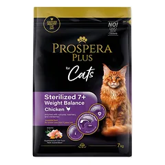 Prospera Plus Sterilized 7+ Chicken Weight Balance sausas maistas sterilizuotiems katėms virš 7 metų svorio kontrolei su vištiena, 7 kg — 2 nuotrauka