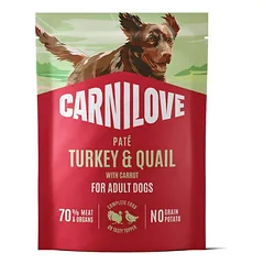 CARNILOVE Paté Turkey & Quail with Carrot konservuotas pašaras šunims 300g