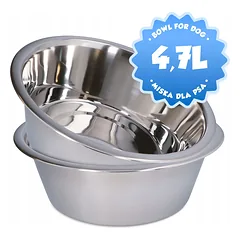 Didelis metalinis dubuo šunims 4,7 l – nerūdijančio plieno, sidabrinis — 2 nuotrauka