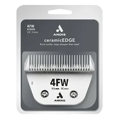 Andis Ceramic EDGE 4FW XCover Wide Blade - platus keraminis ašmenys Snap-On kirpimo mašinėlėms, chromuotas plienas, 9,5mm — 2 nuotrauka