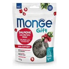 Monge GIFT Dog Super "M" Skin support Lašiša/spanguolės 150 g