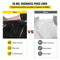 LLDPE tvenkinio plėvelė 6x7,6 m, 20 mil storio — 3 nuotrauka