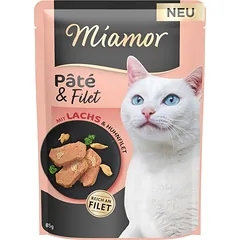 MIAMOR Pate and Filet with Salmon lašišos filė gabaliukai 85 g