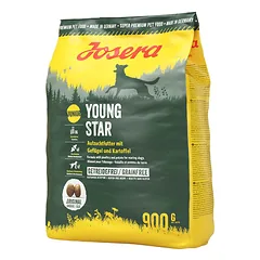 Josera Young Star begrūdis sausas maistas šuniukams su paukštiena ir bulvėmis, 900 g