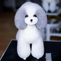 Mr. Jiang Teddy viso kūno kailis - keičiama kailio danga Teddy kirpimo manekenui, pilka