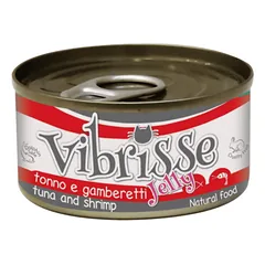 Vibrisse Jelly Tuna & Shrimp drėgnas pašaras suaugusioms katėms su tunu ir krevetėmis, 70 g