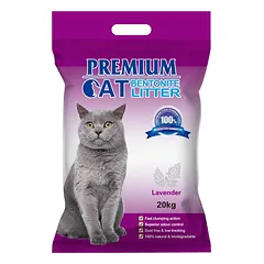 Premium Cat Clumping Bentonite Litter - LAVENDER kačių kraikas 20L