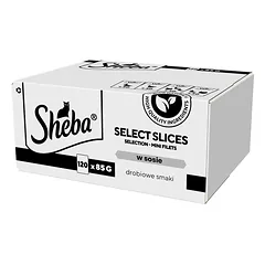 SHEBA Selection Select Slices Poultry Flavours paketėliai 120x85g su padažo gabalėliais: anties, vištienos, paukštienos, anties ir kalakutienos suaugusioms katėms