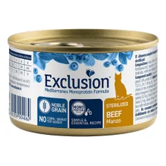 Exclusion Mediterraneo Cat Sterilised Beef 85 g parduotuvėje animu.lt