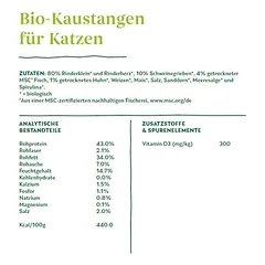 Yarrah Bio kramtomosios lazdelės katėms su žuvimi, skanėstai, < 49 g — 4 nuotrauka