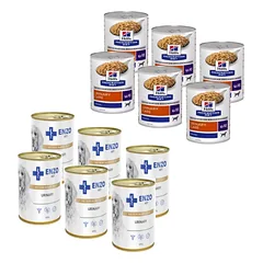 HILL'S PD Prescription Diet Canine u/d 6x370g - skardinė + ENZO VET Urinary nuo šlapimo takų ligų su vištiena šunims 6x400g