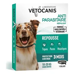 Vetocanis atbaidantis antkaklis nuo blusų ir erkių šunims, Vidutiniams 11–25 kg — 3 nuotrauka