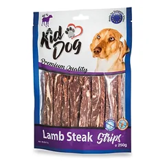 KIDDOG Strips Ėriena Su Buivolo Oda 12cm 250g.