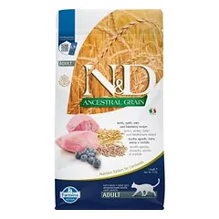 Farmina N&D Ancestral Grain Cat Low Grain Lamb & Blueberry sausas maistas suaugusioms katėms, 10 kg