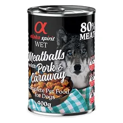 alpha spirit Dog Meatballs 6 x 400 g, drėgnas maistas šunims — 5 nuotrauka