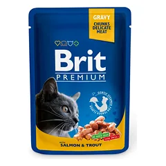 Brit Premium Salmon & Trout 100 g - konservi kaķiem parduotuvėje petbaze.lt