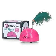 Robocat Mouse - interaktyvi pelė katėms, su plunksna, judesio jutikliu ir madnip priedu, Różowy — 3 nuotrauka
