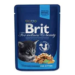 Brit Premium Chicken Chunks Kitten konservai kačiukams, 100g — 3 nuotrauka