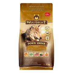 WOLFSBLUT Down Under Adult sausas maistas suaugusiems šunims su Angus jautiena ir daržovėmis, 2 kg
