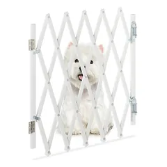 Šunų varteliai Relaxdays 10045279.0, ištraukiami, Balti, 17–96 × 48,5–60 cm