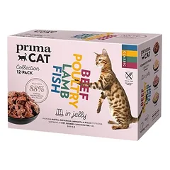 PrimaCat Classic drebučiuose, drėgnas maistas katėms, ekonominė pakuotė 24 x 85 g, 80 - 99 g — 2 nuotrauka