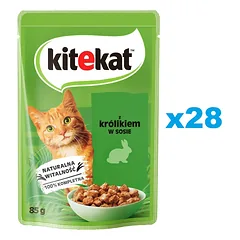 KITEKAT Triušis padaže 28x85 g suaugusioms katėms