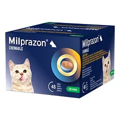 Milprazon Chewable kramtomosios tabletės 4mg/10mg, N48, 4 tabl.