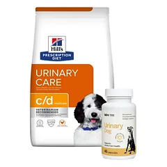 HILL'S PD Prescription Diet Canine c/d Urinary Care 1,5kg + LAB-V Urinary Dog - Pagalba šunims sergant šlapimo takų infekcija 45 kapsulės