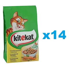 KITEKAT sausas kačių ėdalas su vištiena ir daržovėmis 14x300g