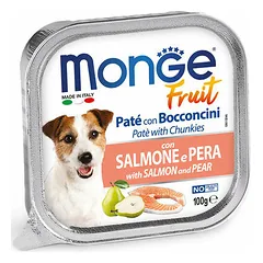 Monge Dog Fruit Pate and Chunkies with Salmon and Pear 100 g