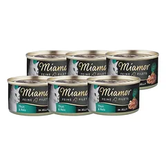 Miamor Feine Filets in jelly - drėgnas kačių maistas su tunu ir ryžiais 6x100g skardinė
