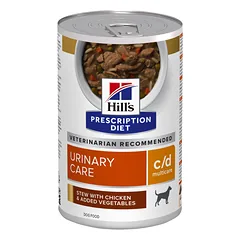 Hill’s PD Canine c/d Mul Chicken&vegetable troškinys šunims, šlapimo sistemos veiklai 354 g parduotuvėje mumbo.lt