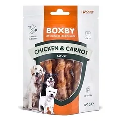 BOXBY lazdelės su vištiena ir morkomis 100g