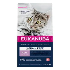 Eukanuba Grain Free Kitten begrūdis maistas kačiukams su lašiša, 2 kg