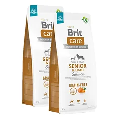 BRIT CARE Dog Grain-free Senior & Light Salmon 2x12kg