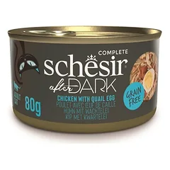 SCHESIR After Dark Vištiena sultinyje su putpelių kiaušiniais, 6 x 80 g, šlapias maistas katėms