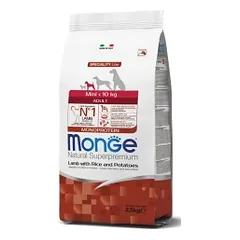 Monge Dry Dog Spec. Line - mažų veislių suaugusiems šunims su ėriena, ryžiais ir bulvėmis 0,8 kg