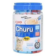 Churu Vet Diet kreminis vištienos ir tuno skanėstas katėms, 50 vnt.