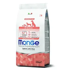Monge sausas maistas šuniukams su lašiša ir ryžiais 2.5 kg