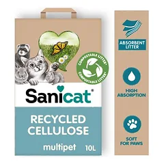Sanicat celiuliozės kraikas katėms, 10 l — 2 nuotrauka