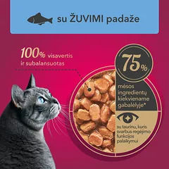 Pilnavertis konservuotas pašaras suaugusioms katėms su žuvimi padaže, MY LOVE 85g x 24 — 2 nuotrauka